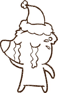 Ağlayan Noel Ayısı Kömürü Bir insan tarafından çizilmiş