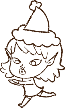 Noel Elf Kömürü Bir insan tarafından çizilmiş