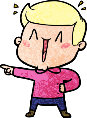 Bir insan tarafından çizilmiş heyecanlı bir çizgi film.