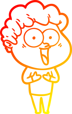 Bir insan tarafından çizilmiş mutlu bir adamın çizgi çizimi.