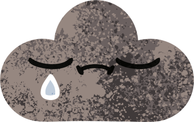 Bir insan tarafından çizilmiş bir fırtına bulutunun retro çizim tarzı karikatürü