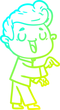 Bir insan tarafından çizilmiş mutlu bir çizgi film karakteri çizimi.