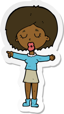 Bir insan tarafından çizilmiş bir karikatür çıkartması.