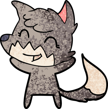 Bir insan tarafından çizilmiş mutlu çizgi film tilkisi.