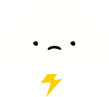 Bir insan tarafından çizilmiş bir gök gürültüsü bulutunun düz renk retro karikatürü