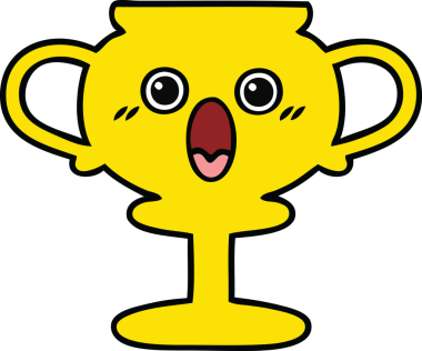 Bir insan tarafından çizilmiş sevimli bir kupa karikatürü.