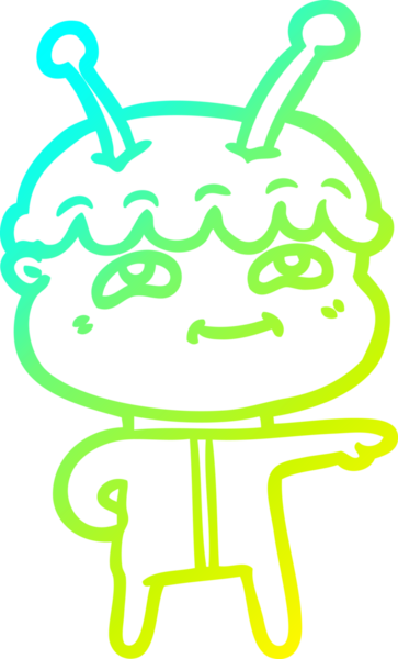 Bir insan tarafından çizilmiş dost canlısı bir uzay adamının çizdiği soğuk çizgi.