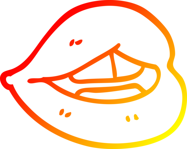 Bir insan tarafından çizilmiş pembe dudakların sıcak çizgi çizimi