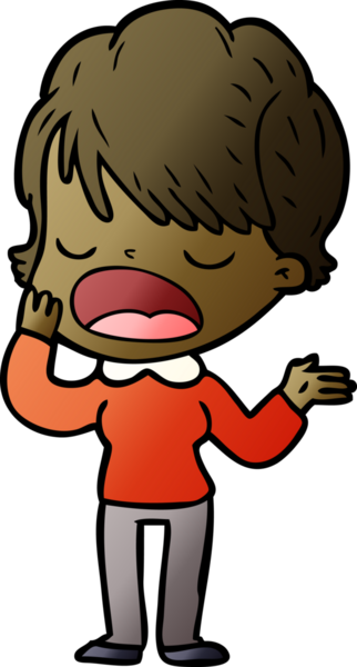 Bir insan tarafından çizilmiş bir karikatür kadın konuşuyor.