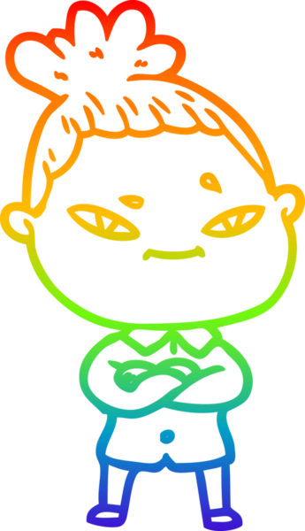 gökkuşağı gradyan çizimi bir insan tarafından çizilmiş bir karikatür kadın