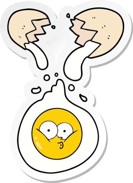 Bir insan tarafından çizilmiş kırık yumurta etiketi.