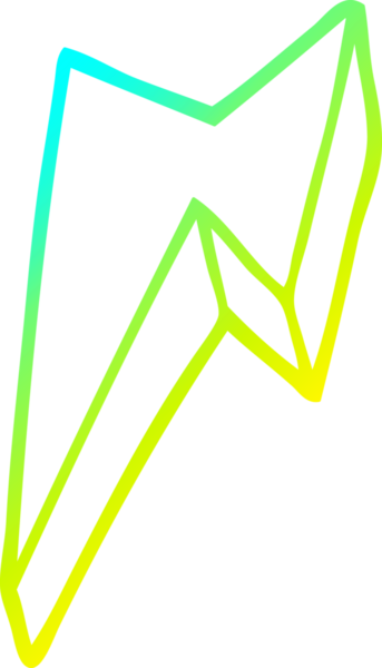 Bir insan tarafından çizilmiş bir karikatür desenli yıldırım çizimi.