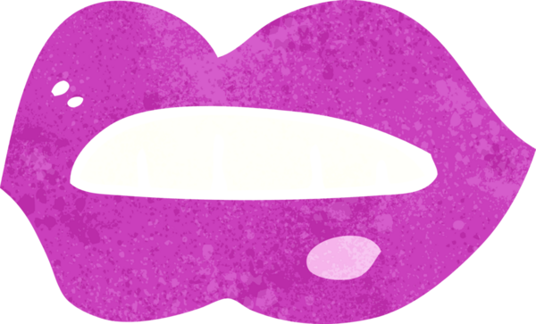 Bir insan tarafından çizilmiş pembe dudaklar.