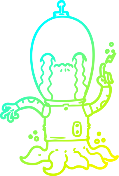 Bir insan tarafından çizilen çizgi film uzaylısının soğuk gradyan çizgisi