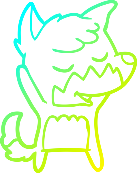 Bir insan tarafından çizilmiş dost canlısı bir tilkinin soğuk çizgi çizimi.