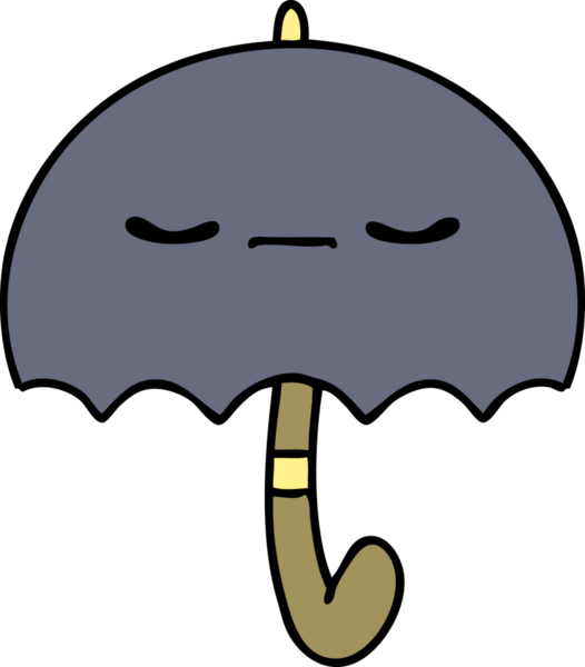 Bir insan tarafından çizilmiş geleneksel şemsiye karikatürü.