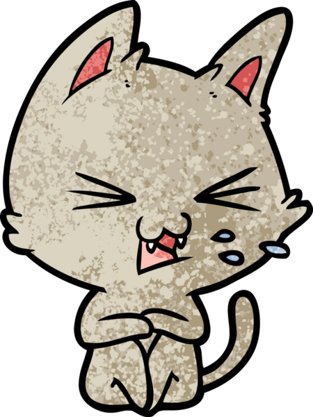 Bir insan tarafından çizilmiş kedi tıslaması.