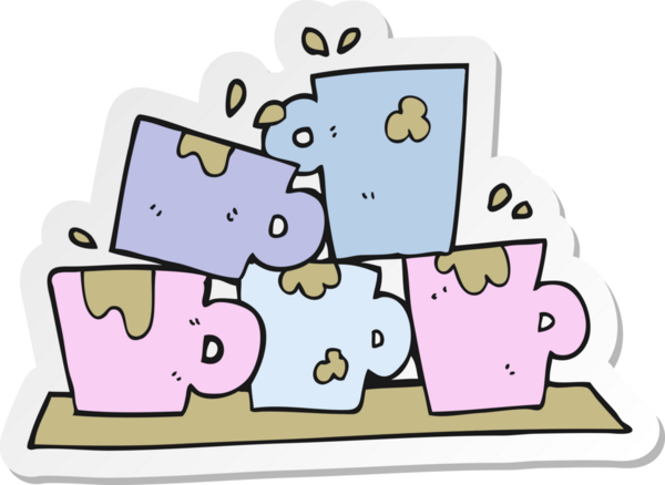 Bir insan tarafından çizilmiş kahve fincanının çıkartması.