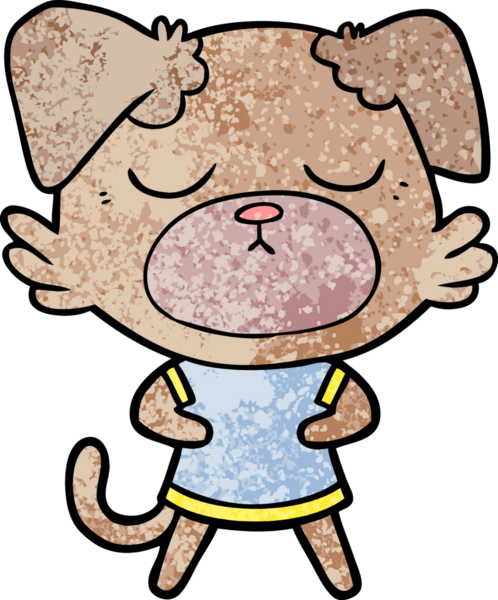 Bir insan tarafından çizilmiş şirin bir çizgi film köpeği.