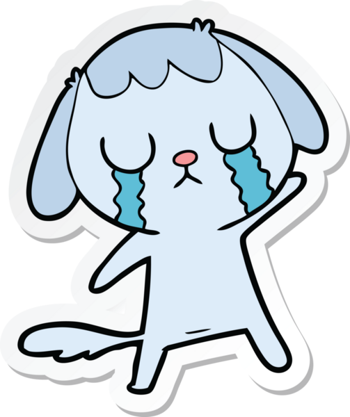 Bir insan tarafından çizilmiş şirin bir köpeğin çıkartması.