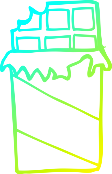 Bir insanın çizdiği çikolatanın soğuk gradyan çizgisi.