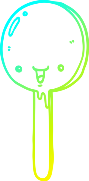 Bir insan tarafından çizilmiş şeker lolipopunun soğuk gradyan çizimi