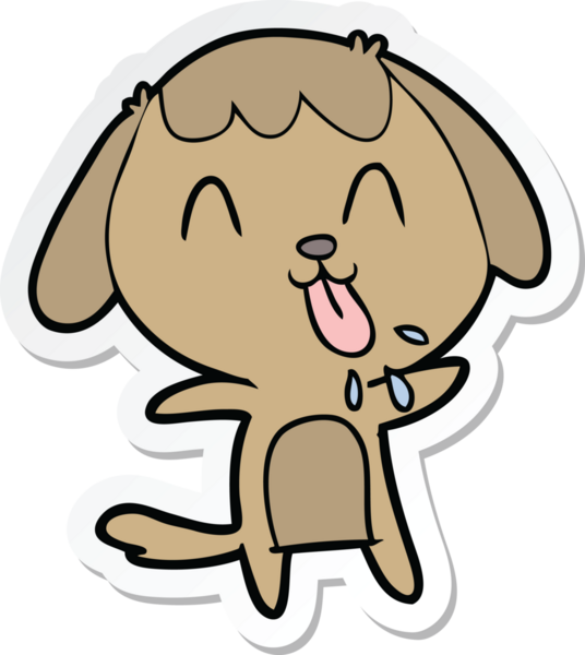 Bir insan tarafından çizilmiş şirin bir köpeğin çıkartması.