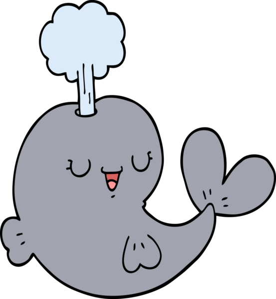 Bir insan tarafından çizilmiş çizgi film balinası