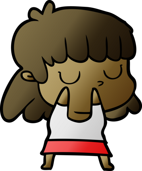 Bir insan tarafından çizilmiş ilgisiz bir kadın çizgi filmi.