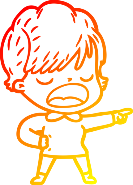 Bir insan tarafından çizilmiş bir karikatür kadın çizimi.