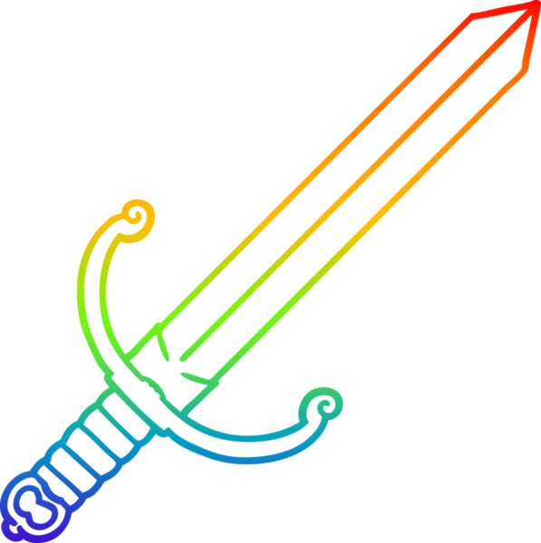 Bir insan tarafından çizilmiş karikatür kılıcının çizimi.