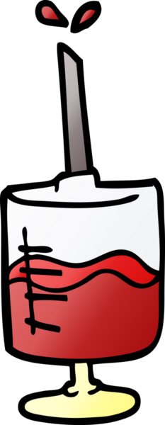 Bir insan tarafından çizilmiş bir kan örneği karalaması.