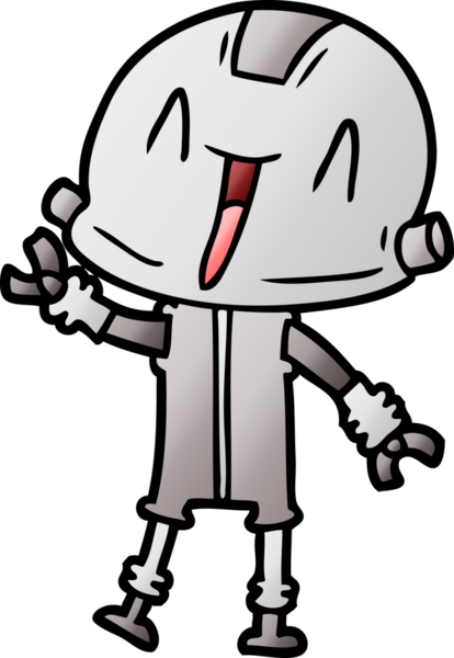 Bir insan tarafından çizilmiş çizgi film robotu