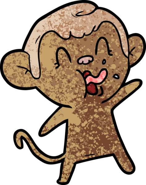 Bir insan tarafından çizilmiş çılgın çizgi film maymunu