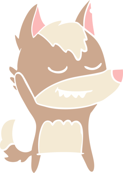 Bir insan tarafından çizilmiş düz renkli çizgi film kurdu.