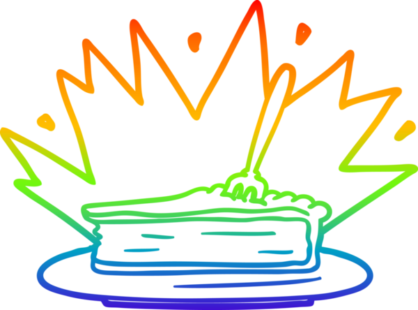 Gökkuşağı gradyanı bir insan tarafından çizilmiş harika bir tatlı karikatürü.