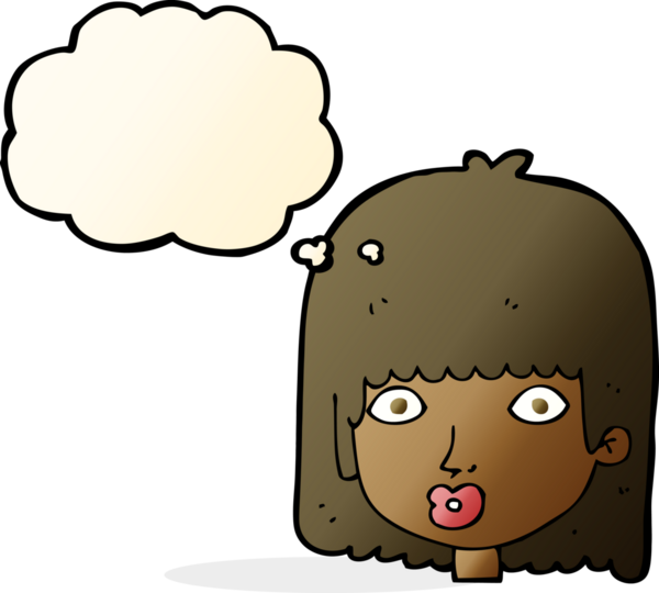 Bir insan tarafından çizilmiş düşünce balonlu bir karikatür.