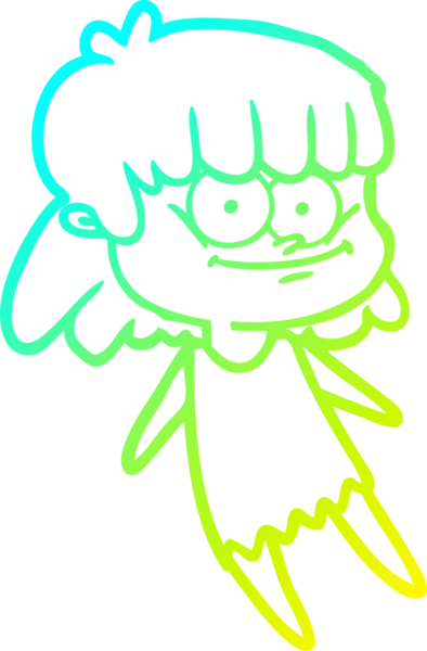 Bir insan tarafından çizilmiş gülümseyen bir karikatür çizimi