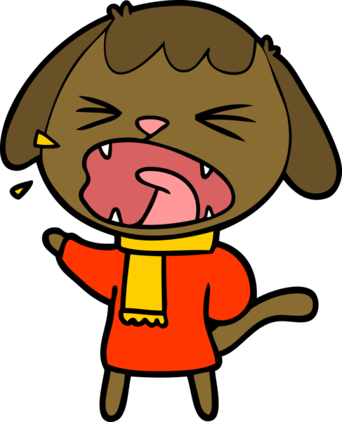 Bir insan tarafından çizilmiş şirin bir çizgi film köpeği.