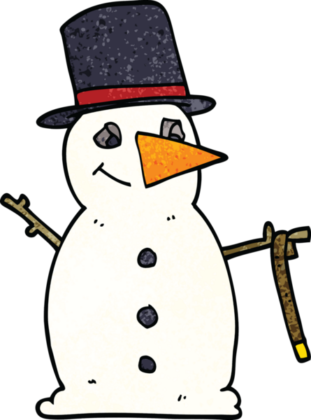 Bir insan tarafından çizilmiş kardan adam çizgi filmi.