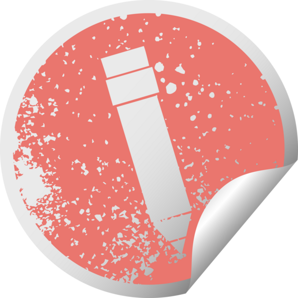 Sıkıntılı dairesel soyma etiketi bir insan tarafından çizilmiş garip bir sembol kalem.