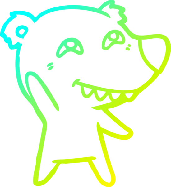 Bir insan tarafından çizilen kutup ayısının soğuk çizgi çizimi.