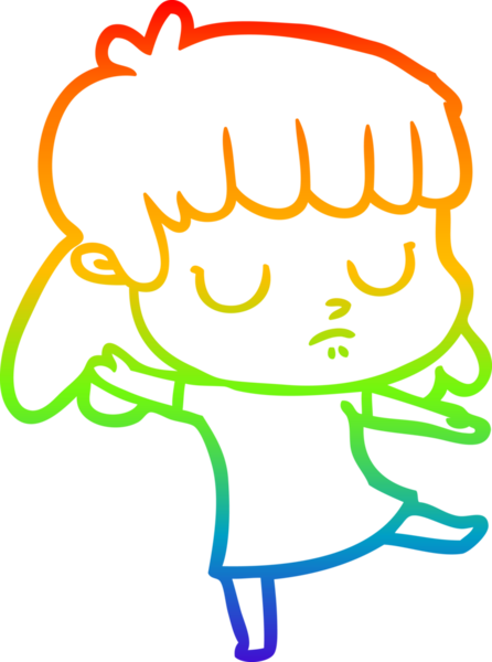 gökkuşağı gradyan çizimi bir insan tarafından çizilen ilgisiz bir kadın çizgi filmi