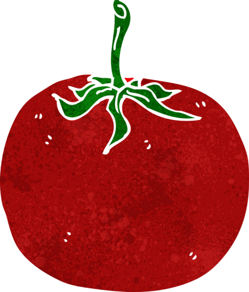 Bir insan tarafından çizilmiş domates çizgi filmi.