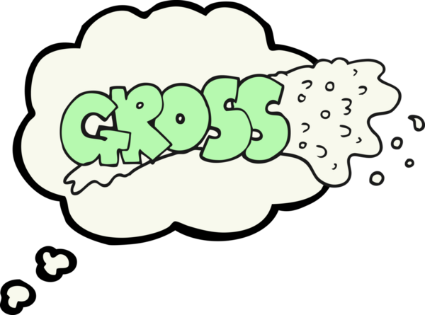 Bir insan tarafından çizilmiş brüt freehand çizilmiş düşünce balonu karikatürü