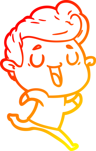 Bir insan tarafından çizilmiş mutlu bir çizgi film karakteri çizimi.