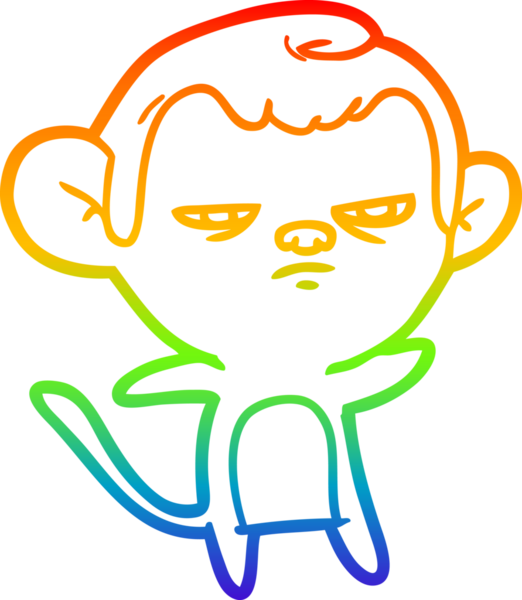 gökkuşağı gradyan çizgi çizimi bir insan tarafından çizilmiş bir maymun