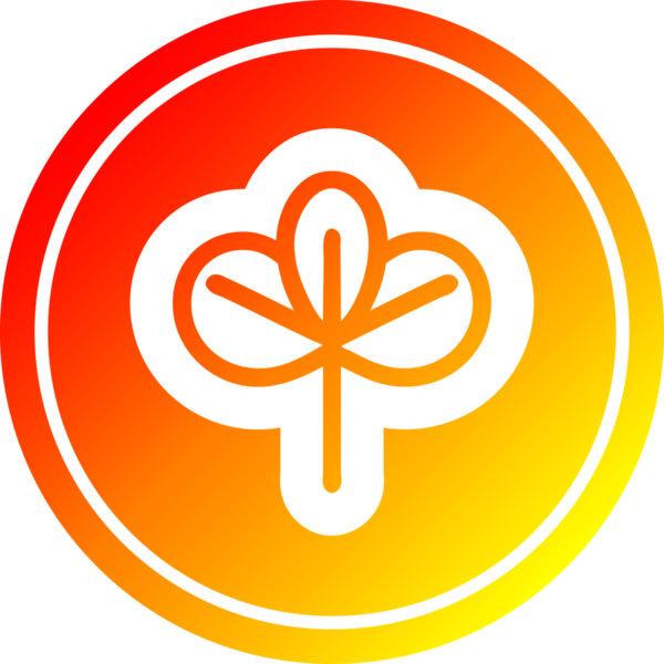 Bir insan tarafından çizilmiş doğal yaprak dairesel simgesi.