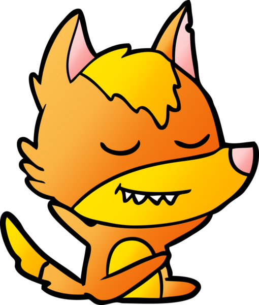 Bir insan tarafından çizilmiş tilki çizgi film karakteri