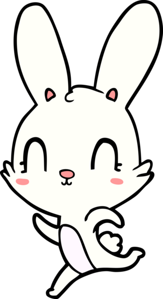 Bir insan tarafından çizilmiş şirin çizgi film tavşanı.